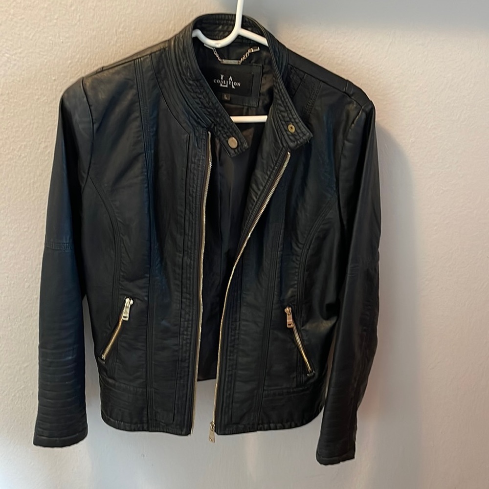 Faux Leather Moto Jacket